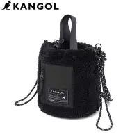 在飛比找蝦皮購物優惠-英國【KANGOL】袋鼠牌 黑色羊羔毛 潮流時尚 編織背帶抽