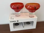 New Ikea Fiery Red Komedi Cocktail Martini Glasses Johanna Jelinek Retired Set 2