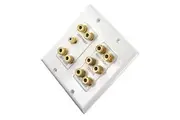 5.1 Speaker Cable Wall Plate 2-Gang for 5 Surround Sound Speakers & Subwoofer
