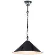 Chrome Chain Pendants Lights Ashford Black Tapered Shade Edwardian Lighting Inspirations