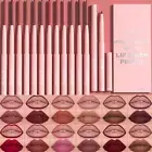 6pcs Velvet Matte Lipstick Pen Nude Brown Lip Liner Smooth Rose Kit @ Q4M8