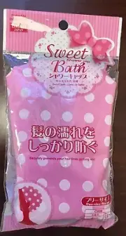 Daiso Japan Sweet Bath Pink Polka Dot Vinyl Shower Cap One Size Fits All