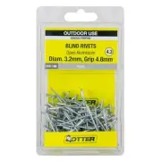Otter 3.2 x 4.8mm Open Aluminium Blind Rivets - 100 Pack, General Purpose