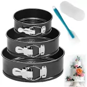 Set of 3 Round Non Stick Cake Pan Set Springform Pans for Cheesecake, 4/7/9 Inch