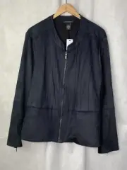 Lane Bryant Womens Jacket Career Black Plus Full Zip Cuffs Stretch Size 28