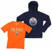 OuterStuff NHL Youth Edmonton Oilers Team Performance Hoodie and Tee Combo Set