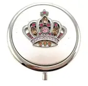 Crown Crystallized Compact Mirror Bejeweled with Swarovski Crystals HandHeld