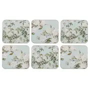 Ashdene Dining Kitchen Elegant Rose Mint Cork Back Coasters Set 6