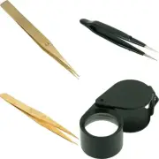 #AA Brass Tweezers & 10x Loupe Kit