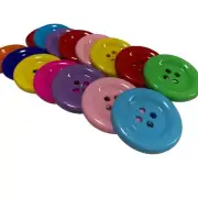 Big Buttons 4 Holes Multicolor 15 Pcs for Crafts Clothes Sewing kids craft
