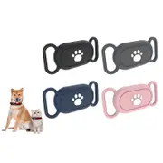 4PCS Silicone Pet Collar Holder Water Resistant Pet Collar Case for Samsung Galaxy SmartTag 2-Cat paw