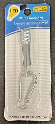 Caribiner Mini LED Mini Flashlight Twist Head On/Off Keychain NEW