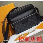 佳穎二手//LV側背包男 LOUIS VUITTON 單肩 LV路易威登男包 經典老花 黑花 斜背包 肩背包