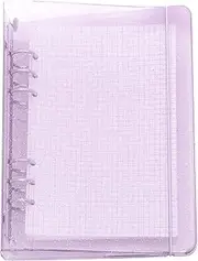 A6/ A5 6-Holes Colorful PP Cover Round Ring View Binder File Folder for Loose Leaf Sheet Protectors(Pastel Lilac,A5 Mini Set)