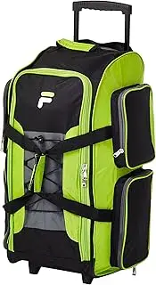 [Fila] 26" Lightweight Rolling Duffel Bag, Neon Lime, One Size, 26" Lightweight Rolling Duffel Bag