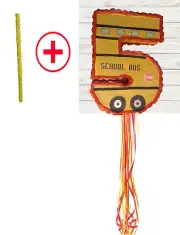 Number FIVE School Bus party Pinata birthday Pull string STICK CINCO PARTY