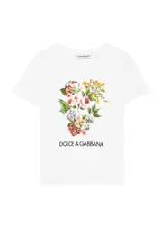 Dolce & Gabbana Kids Floral-print Cotton T-shirt (9-18 Months) - White 9/12M (9 months)