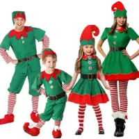 在飛比找蝦皮購物優惠-好物分享兒童男女聖誕服飾 萬聖節服裝 兒童成人聖誕精靈 綠色