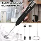 Milk Frother USB Electric Whisk Rechargeable Handheld Beater Mixer 2-Heads Stand