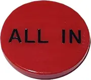 Cyber-Deals Texas Hold'em Poker 2" All in Button, Double Sided Red wth Black Lettering