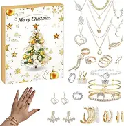 Jewelry Advent Calendar 2024, Christmas Advent Calendar with 24 Shining Jewelry, Christmas Countdown Calendar, Trendy Jewelry Set for Adult Women and Teen Girls