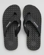 [Kustom] Kustom Men's Super Spike Flip Flops Slippers in Black Size 4 4 Black