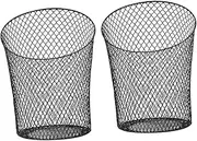 TOGEVAL 2pcs Wastebasket Nursery Cover Blanket Basket Black Wire Food Storage Containers Wire Shelving Wicker Storage Basket Large Garbage Pail Mesh Mini Office Mesh Trash Can Iron Black
