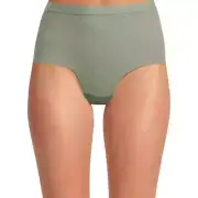 No Boundaries Women's Micro Rib Cut Brief Panties Size LARGE Wild Sage Green