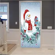 Door Stickers Wallpaper Christmas Bells Mural Happy New Year Festival Theme Decal Living Room Decor Merry Christmas Door Stickers (Color : B, Size : 85x215cm)