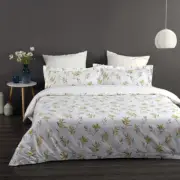 Onkaparinga Queen Bed/Bedroom Quilt Cover Set w/Pillowcases Print Cotton Wattle