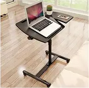 Overbed Table Overbed Table Tilt Top Lifting Computer Desk Height Adjustable Steel Frame Side Table with Wheels Mobile Standing Desk Portable