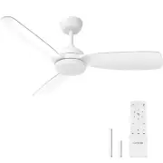 Consciot 44 Inch Ceiling Fan With Lights Remote Control, White Modern Ceiling...