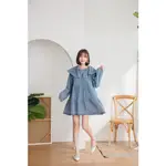 轉售 LISLY SHOP 正韓 大翻領蛋糕牛仔洋裝