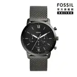 FOSSIL NEUTRA CHRONO 新雅仕三眼計時手錶 槍灰不鏽鋼鍊帶 44MM FS5699
