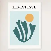 Galrie H. Matisse Abstract Art Print with Elegant Wood Frame, White Frame, A2 42 x 60cm (16 x 24inch)