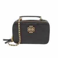 在飛比找momo購物網優惠-【TORY BURCH】BRITTEN雙T皮革手提兩用包-黑