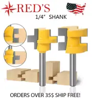 REDS Y76335-4 - 3/4" Sized Tongue and Groove Router Bit Set - 1/4" Shank