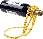 Pearl Necklace Wine Rack - Metal Wine Bottle Holder, Single Wine Bottle Holder | Pearl Necklaces Wine Stand Desktop Decoration, Suspending Freestanding Tabletop Single Wine Rack for Wine Lovers