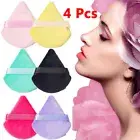 4Pc Triangle Velvet Powder Puff Flours Mini Face Makeup Sponge Soft Cotton Pad ☨