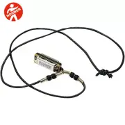 Hohner M38N-BL Mini Diatonic Harmonica Necklace with Black Beads