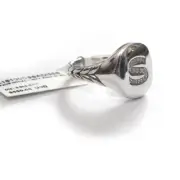 New DAVID YURMAN Pave Initial Letter S Pinky Ring in Diamond & Silver Size 5.5