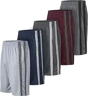[Essential Elements] 3 Pack: Mens Quick Dry Active Athletic Qationic Shorts with Pockets