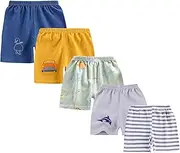 [Vagefun] Toddler Baby Boy Shorts - Dinosaur Lightweight Cotton Shorts for Kids Boys Summer Elastic Waist Short Pants