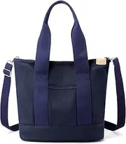 [VIWIME] Small Cute Canvas Tote Bag with Pockets for Women, Mini Casual Crossbody Shoulder Hobo Purse Messenger Handbag Bags Work