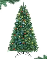 Prelit Artificial Christmas Tree 1.8M, 1200 Branch Tips, 300 Color Changing LED