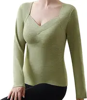 EELHOE Thermal Shirts for Women - Ski Base Underlayer | Absorb Sweat Women Fleece Lined Thermal Underwear for Hiking Biking Znet-au Green