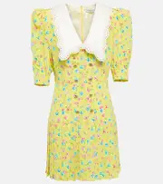 [Alessandra Rich] Alessandra Rich Floral silk minidress AU 6 multicoloured