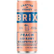 Brix Peach & Ruby Grapefruit Can 330mL