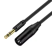 15 Foot TRS Stereo 6.35Mm 1/4 Inch to XLR Balanced Mic Cable Male to Male Audio