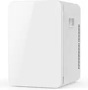 Mini Portable Compact Personal Fridge Cooler, 13 Liter Capacity, Includes Plugs for Home Outlet & 12V Car Charger, White